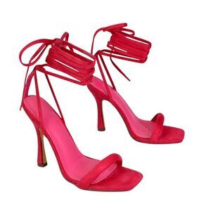 XY London Womens/Ladies Cary Lace Up Strappy Stiletto Heel High Heels / Pink